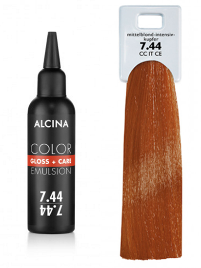 Obrázek Alcina - Tónovací emulze - Color Gloss + Care Emulsion 7.44 Střední blond - intenzivní měděná 100 ml