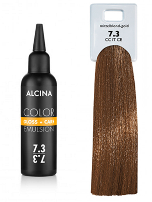 Obrázek Alcina - Tónovací emulze - Color Gloss + Care Emulsion 7.3 Střední blond zlatá 100 ml