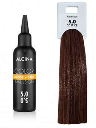 Obrázek Alcina - Tónovací emulze - Color Gloss + Care Emulsion 5.0 Světle hnědá 100 ml