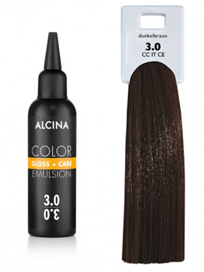 Obrázek Alcina - Tónovací emulze - Color Gloss + Care Emulsion 3.0 Tmavě hnědá 100 ml